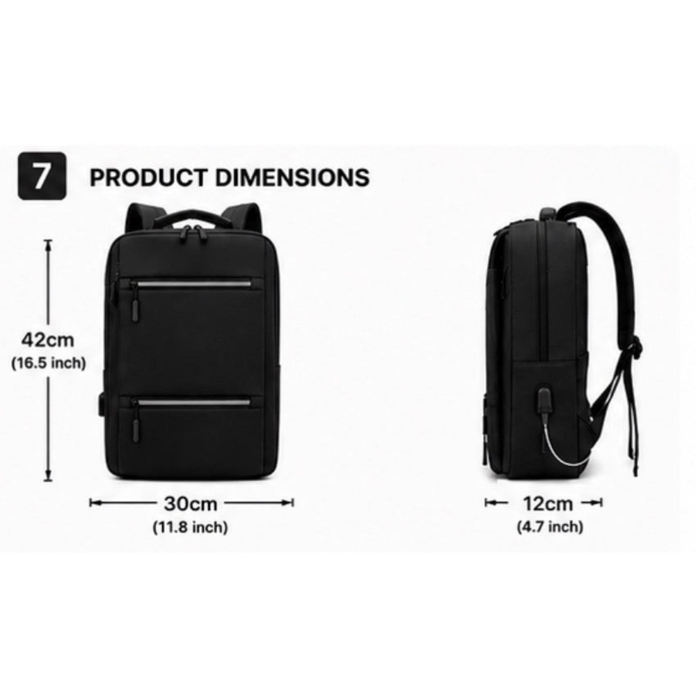 Laptop Backpack with USB Charging - Picture 5 of 5